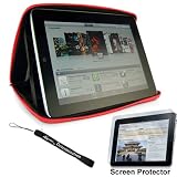 Premium Durable Slim Hard Nylon Cube Case for Apple iPad 16GB, 32GB, 64GB Wi-Fi and WiFi + 3G + Includes a 4-inch eBigValue (TM) Determination Hand Strap + Anti-Glare Screen Protector for IPad Tablet (All Models)
