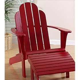 Red Outdoor Patio Woodstock Adirondack Chair by 