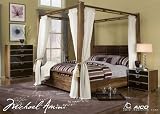 Aico Exiterra Complete Queen Poster Canopy Package #1 Queen Bed Dresser Mirror Chest One Nightstand - 23010/20/30/40/50/60/70/100/130-12