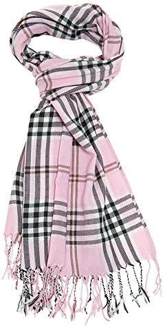 Giorgio West Pashmina Shawl (Checks) Womens Style: PASH-4-Pink Size: OS