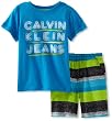 Calvin Klein Boys 2-7 2 Piece Tee With Striped Short