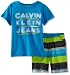 Calvin Klein Boys 2-7 2 Piece Tee With Striped Short