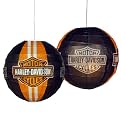Black Harley Davidson Rice Paper Lamp - 18Hx18"W