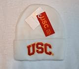 USC Trojans White Beanie Hat - NCAA Cuffed Winter Knit Cap