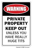 PRIVATE PROPERTY Huge Boobs ~Novelty Sign~ funny joke