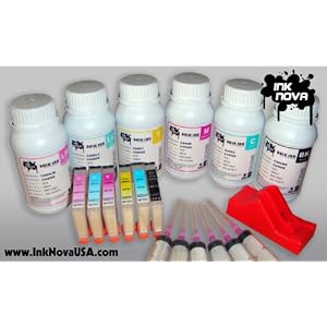 FREE Refillable Canon CLI-8 Black and Color Multipack Ink Cartridges + 6 of 200ml Bottles specially-formulated Printer Ink + 1 Canon Chip Resetter (CLI-8 Bk, C, M, Y, PC, PM. Equivalent to 90 individual ink cartridges, $648 Value) for Canon Pixma Pro9000, iP6600D...
