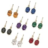 Seven Pairs of Color Crystal Latchback Earrings