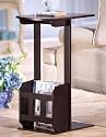 Furniture online: Dark Cherry Wood Side Table W/ Magazine Holder By Collections Etc