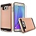 Circle Galaxy Note 5 Case, 2-Piece Style Hybrid Shockproof Hard Case Cover (TM) Stylus Touch Screen Pen and Screen Protector - Rose Gold