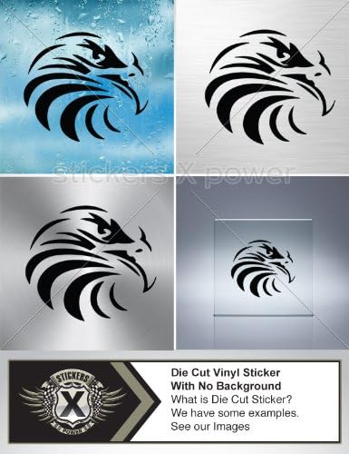 Decals Vinyl Sticker Eagle Car Window Wall Art Decor Doors Helmet Truck Motorcycle Note Book Mobile Laptop Size: 5 X 4.4 Inches Black