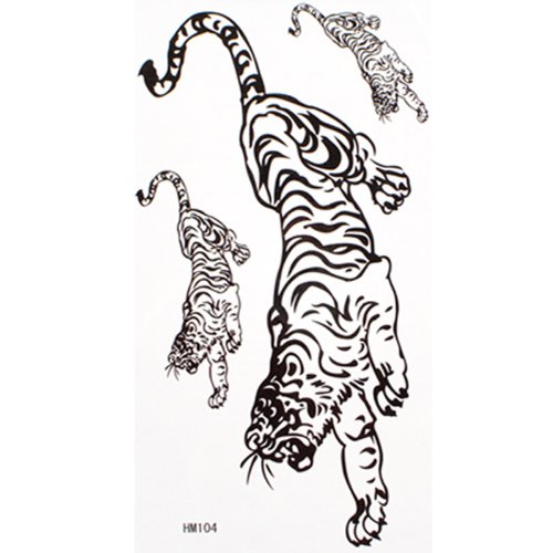 King Horse Sexy verf&uuml;hrerische schwarze wasserfeste Aufkleber Tattoo Tiger Preisvergleich