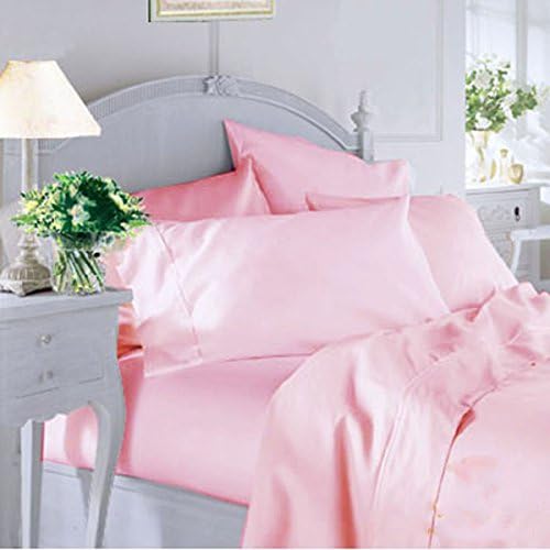Twin Extra Long Flat Sheet xl 66x104 inch Solid Pink Color 2 Sheets in a pak 200TC Bedsheet Made In USA