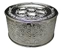 3 Tier Silver Passover Seder Plate with Sliding Doors