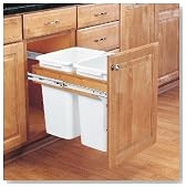 Wood Classics Pull-Out Waste Container, Two 35 Quart