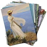 Charles Courtney Curran - Box Set of 12 Assorted Greeting Cards and Patterned Envelopes