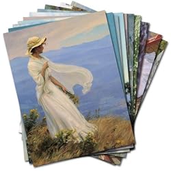 Charles Courtney Curran - Box Set of 12 Assorted Greeting Cards and Patterned Envelopes