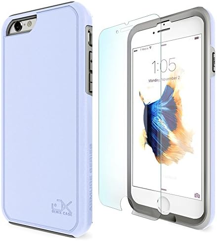 iPhone 6S Case, Armor Series Premium Protective Case w/ Tempered Glass Screen Protector for Apple iPhone 6 (2014) / iPhone 6S (2015) - Blue/ Gray