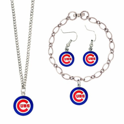 MLB Chicago Cubs Silver Cubs Logo Jewelry Set