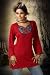 Red Poly Crepe embroidered Indian Tunic Kurti