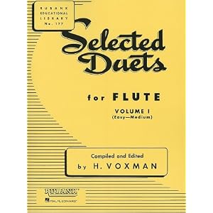Selected Duets for Flute: Volume 1 - Easy to Medium (Rubank Educational Library) by H. Voxman