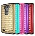 LG G Flex 2 Case, Style4U G Flex 2 Studded Rhinestone Crystal Bling Hybrid Armor Case Cover for LG G Flex 2 (2015 Release) with 1 Stylus [Red / Black]
