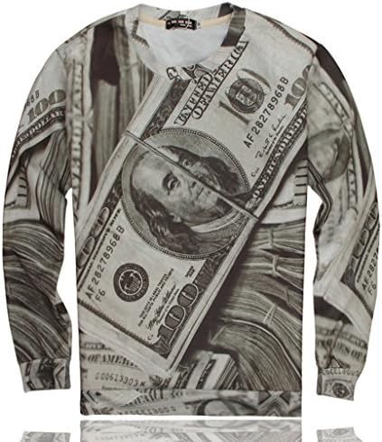 Better Vie Unisex Long Sleeves Shirt Hoodie Money 3D Printed XL
