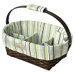 SaraBear Diaper Caddy- Green/Blue Striped