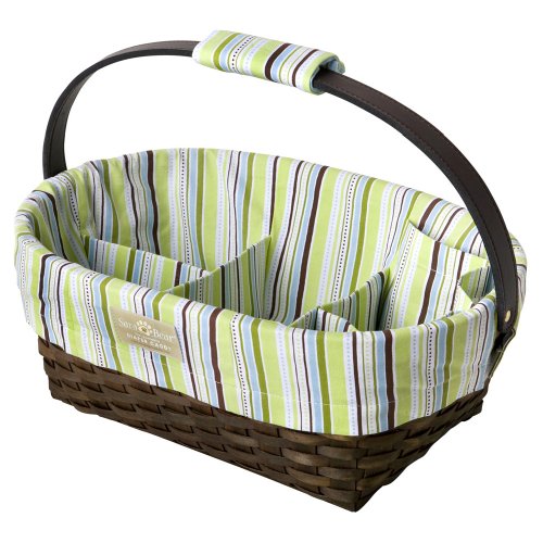 SaraBear Diaper Caddy- Green/Blue Striped