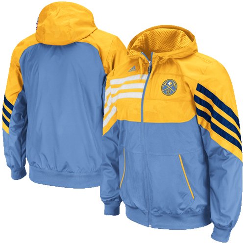 adidas Denver Nuggets On-Court Pregame Full Zip Hoodie Jacket (X-Large)