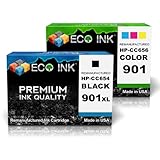 ECO INK © Compatible / Remanufactured for HP 901XL & HP 901 Color CC654AN CC656AN(1 Black & 1 Color) Ink Cartridges for Officejet 4500, J4535, J4580, J4660, 4500 Wireless, J4540, J4585, J4680, J4524, J4550, J4624, J4680c, J4525
