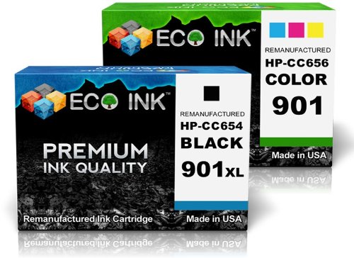 ECO INK © Compatible / Remanufactured for HP 901XL & HP 901 Color CC654AN CC656AN(1 Black & 1 Color) Ink Cartridges for Officejet 4500, J4535, J4580, J4660, 4500 Wireless, J4540, J4585, J4680, J4524, J4550, J4624, J4680c, J4525 On Sale