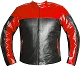 MOTORCYCLE CE ARMOR LEATHER JACKET SPORT BIKE Red 50