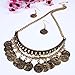 QIYUN.Z Tribal Jewelry Flat Round Dangle Coin Tassel Pendant Chain Necklace For Women