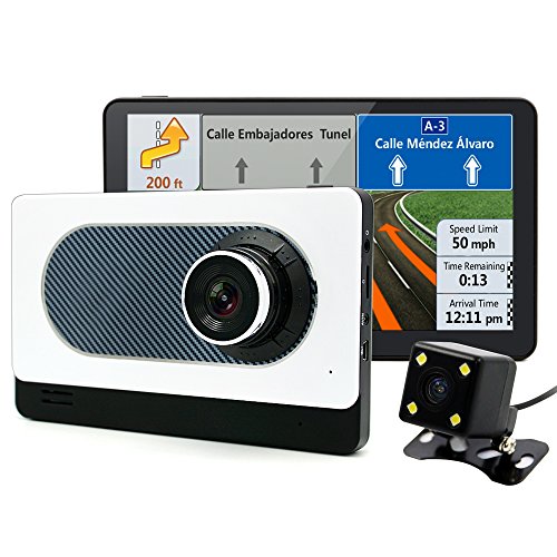 junsun 7 inch Car Rear view GPS Navigation DVR Camera Recorder FM WIFI Sat nav Navigator Rear view camera