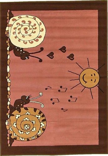 4x6 Pink Art Deco Rug