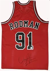 Dennis Rodman Signed Authentic Chicago Bulls Red Jersey - Authentic Celebrity Autographed