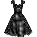 Pretty Kitty Fashion 50s Polka Dot Schwarz Wei� Cocktail Kleid