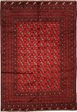6'7 x 9'6 Red Hand Knotted Wool Afghan Rug