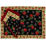 April Cornell Apple Black Placemat