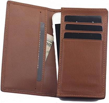 MagicTale Genuine Leather Phone Case for Apple iPhone 5 with 1 cash holder,4 card slots,Brown