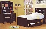 Cappuccino Finish Twin Chest Bed Kids Bedroom Set Desk