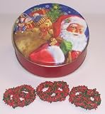 Scott's Cakes 1 lb. White Chocolate Covered Pretzel with Christmas Jimmies in a Santa's Toys Tin