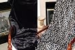 Giraffe with Black Cuddle Fur | Faux Fur Throw | 60 Inches by 70 Inches