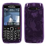 Purple Secret Garden Flexi Gel Skin Case for BlackBerry Pearl 3G 9100 / 910 ....