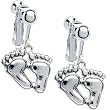 Fun Footprints Clip on Earrings