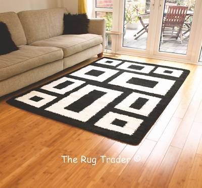 Arcadia Shaggy Lite Black/White 110cm x 160cm