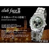 【送料無料・ケース付き♪】日本製ムーブメント搭載◇Men's　waｔｃｈ◇シルバーメンズクォーツ　腕時計　CF-1032 (文字盤：ブルー)