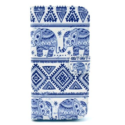 HTC One M8 Case, [Stand Feature] Apple HTC One M8 Case Wallet [Wallet S] Slim Wallet Card Slots Case with STAND Flip Cover for HTC One M8 (2014 Latest styles) - [Tribal Elephant] (Package includes: 1 X Screen Protector and 1X Stylus Pen image