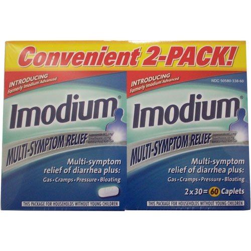 Imodium Multi Symptom Relief 2 Pack 60 Count Box