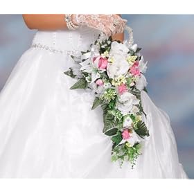 Wedding Bouquet- Cascade (Pink, White, Green)